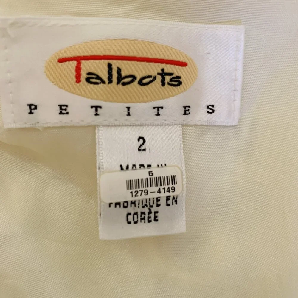 Talbots Lace Jacket Collar ¾ Sleeves Lined Ivory Dressy Vintage Size 2 Petite 2P - Picture 8 of 9